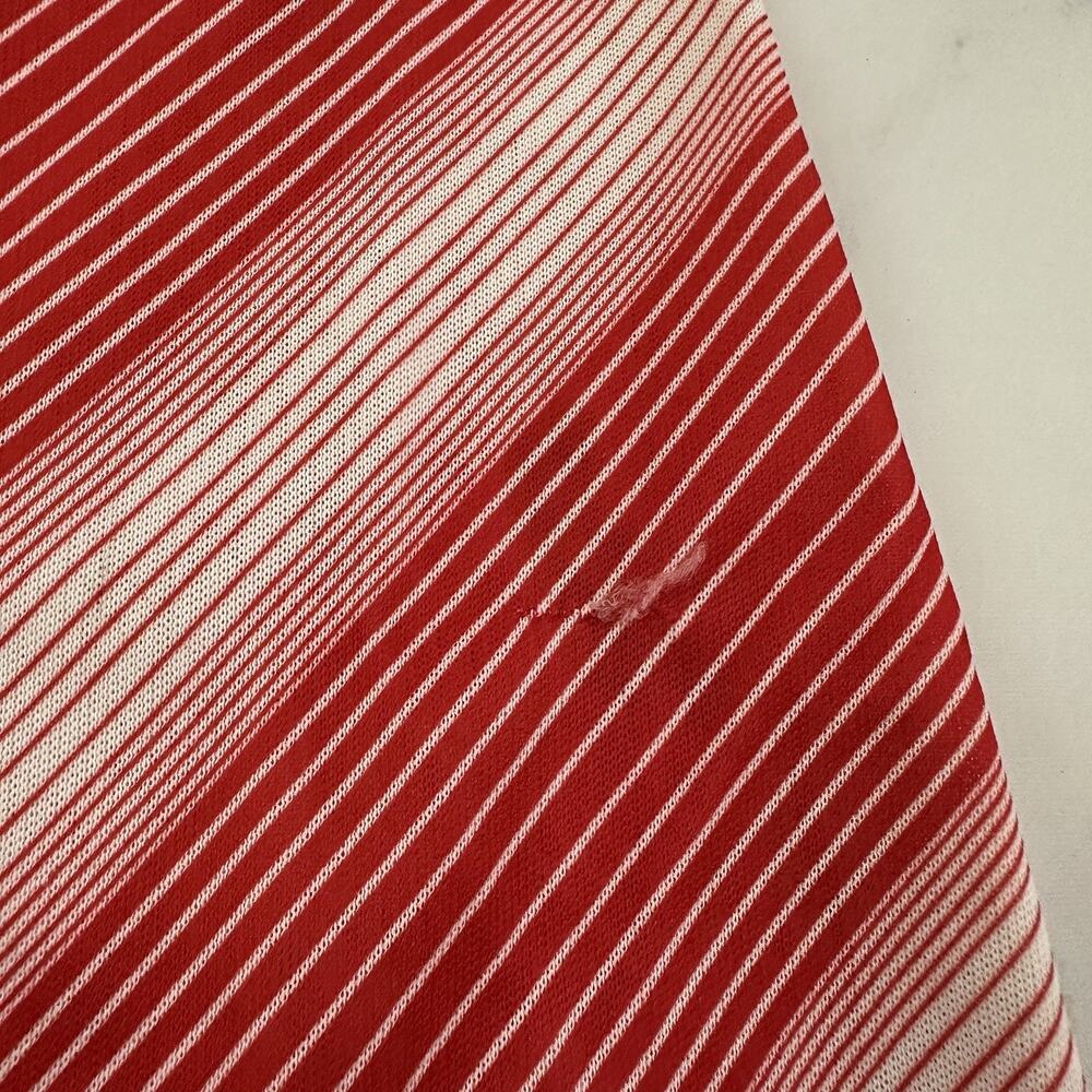 Womens Vintage 80s Shift Dress Size L Red Stripe Paisley Floral Midi Stretch - Picture 5 of 12